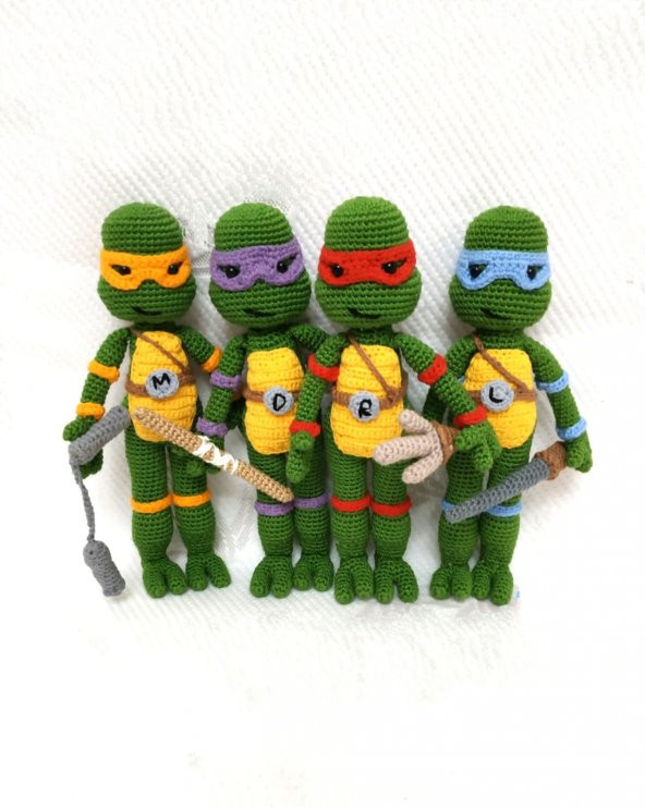 Ninja Kaplumbağalar Takımı Amigurumi Organik Oyuncak - 1