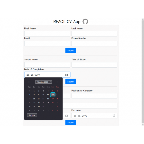 REACT CV App - 2