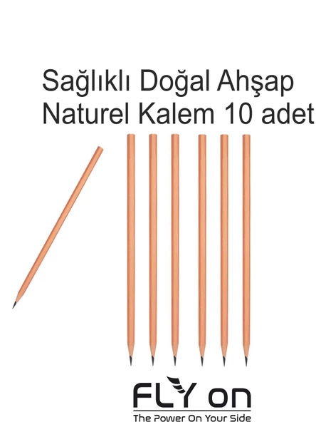 Kaliteli Doğal Naturel Kurşun Kalem Ahşap Boyasız Sağlıklı 10 adet FLYON