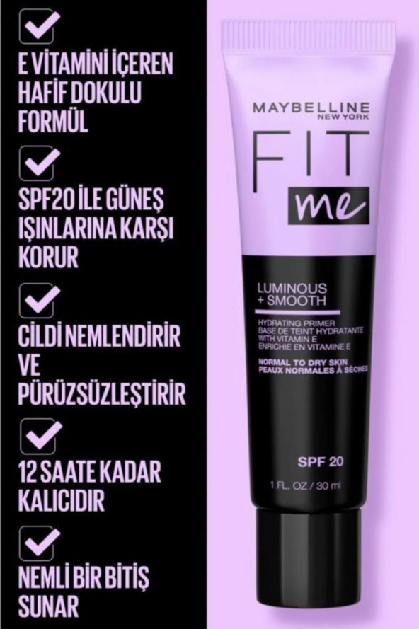 Maybelline New York Fit Me Luminous&Smooth Nemlendiren Makyaj Bazı - 2