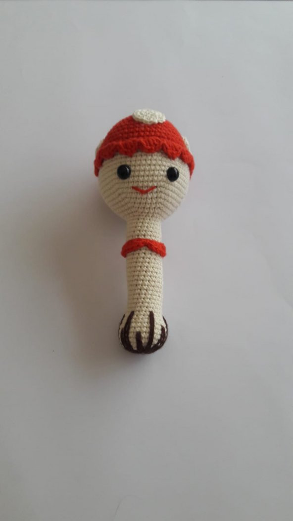 Mantar Çıngırak Amigurumi Organik Oyuncak