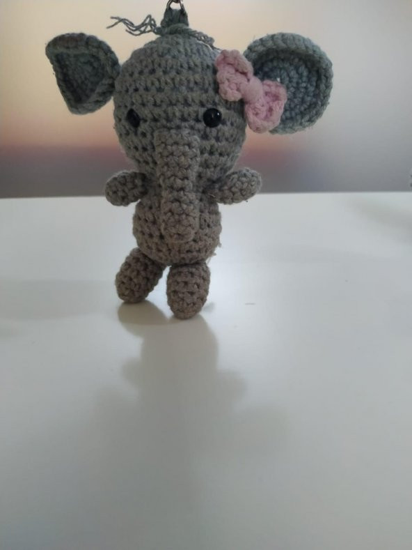 Maskot Fil Amigurumi Organik Anahtarlık ve Bardak Altlığı - 2