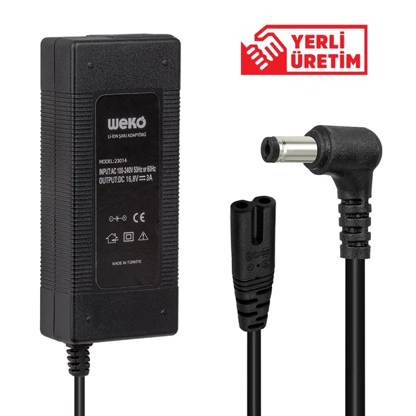 16.8 Volt - 3 Amper 5.5x2.5 Uçlu Kırmızı Yeşil Ledli Masa Tipi Şarj Adaptörü