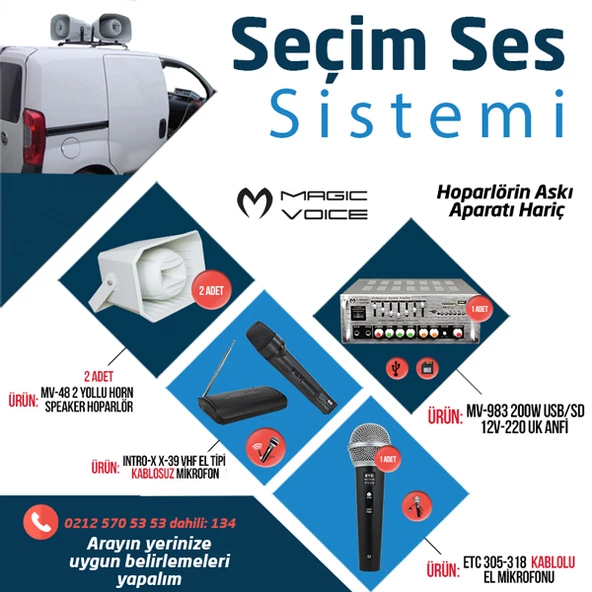 Magıcvoıce 2li Horn Hoparlörlü Seçim Seti-92560
