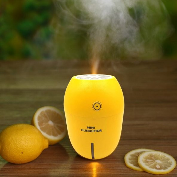Limon Tipi Mini Hava Oda Nemlendirici Ledli Işıklı Buhar Makinesi