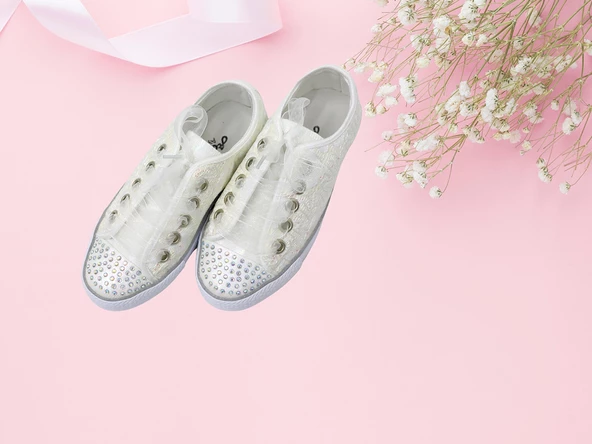 önü taşlı converse ayakkabı - 7