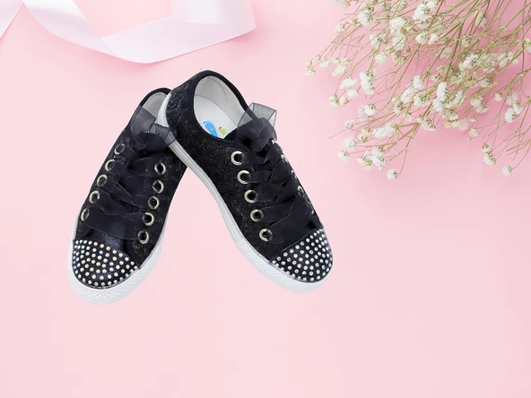 önü taşlı converse ayakkabı - 11