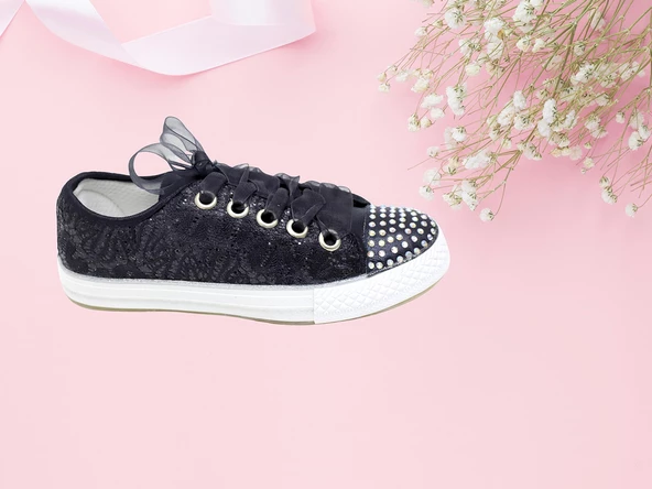 önü taşlı converse ayakkabı - 9