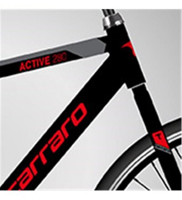Carraro Active 280 28" Jant 52'Kadro 21 Vites V.B Şehir Bisikleti Siyah Gri Kırmızı - 2