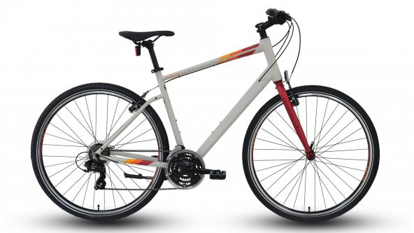 Carraro Sportive 321 V 28'Jant 21 Vites Trekking Şehir Bisikleti Gri Kırmızı Turuncu - 2