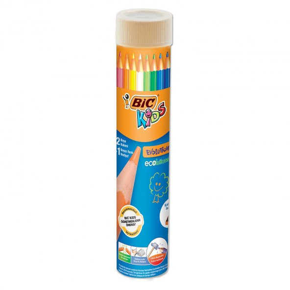 Bic Kids Evolution Metal Tüpte Kuru Boya Kalemi 12+1 Renk