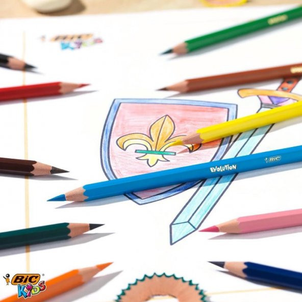 Bic Kids Evolution Metal Tüpte Kuru Boya Kalemi 12+1 Renk - 3