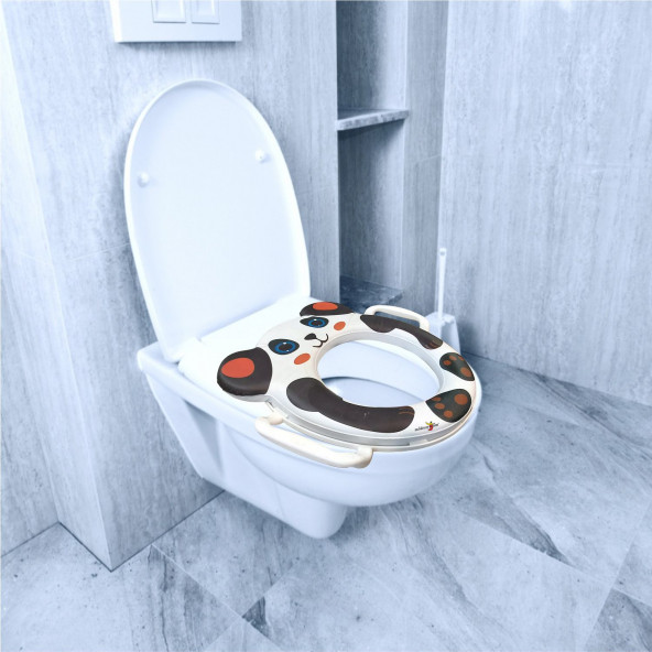 Çocuk Bebek Yumuşak Puf Köpekli Wc Tuvalet Hela Tualet Klozet Kapağı Oturağı Adaptörü Lazımlık Ördek - 4