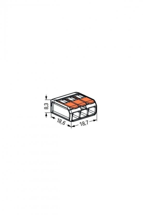 Wago Çok Amaçlı Konnektör 3x4mm (50ad) WAG221413 - 2