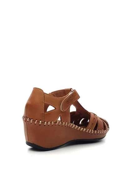 VENÜS 22793083 DOLGU TOPUK YANLARI AÇIK DERİ KADIN SANDALET - 10