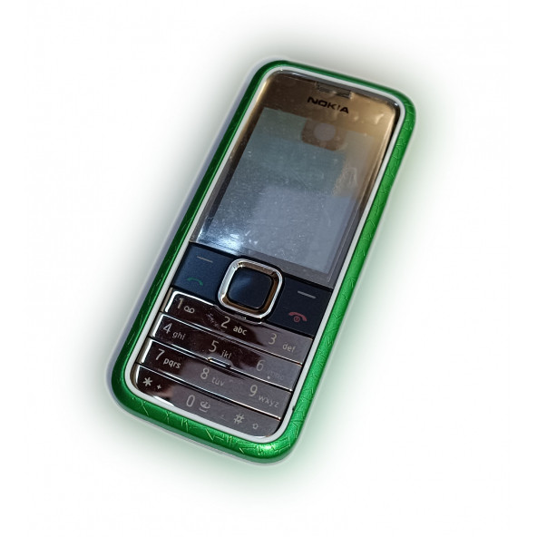 Nokia 7310c Kasa Kapak Tuş Takımı 7310 Supernove Uyumlu Yeşil Renk Orta Kasa Ön Kapak Arka Kapak Tuş Takımı - 1