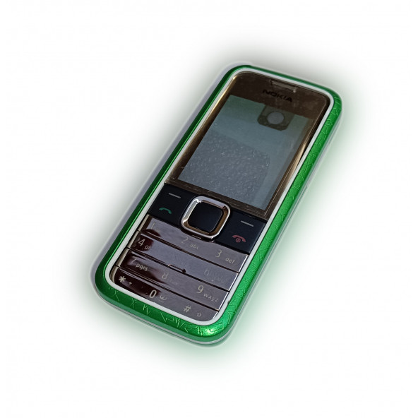 Nokia 7310c Kasa Kapak Tuş Takımı 7310 Supernove Uyumlu Yeşil Renk Orta Kasa Ön Kapak Arka Kapak Tuş Takımı - 2