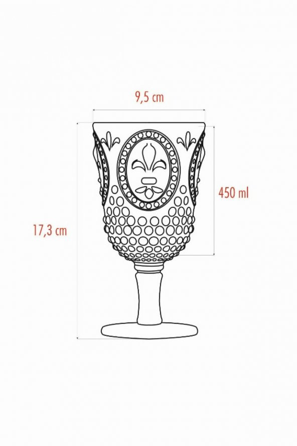Akrilik Bal 6lı Kadeh & Su Meşrubat Kahve Yanı Bardağı 450 ml ( Cam Değildir )