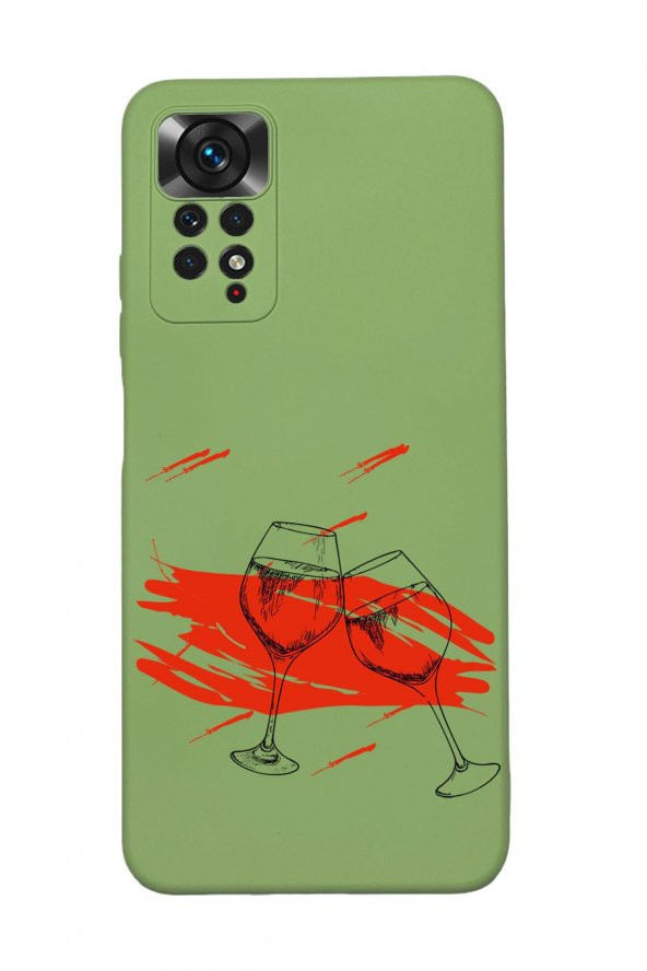 Xiaomi Redmi Note 11 Uyumlu Spilled Wine Premium Silikonlu Lansman Telefon Kılıfı