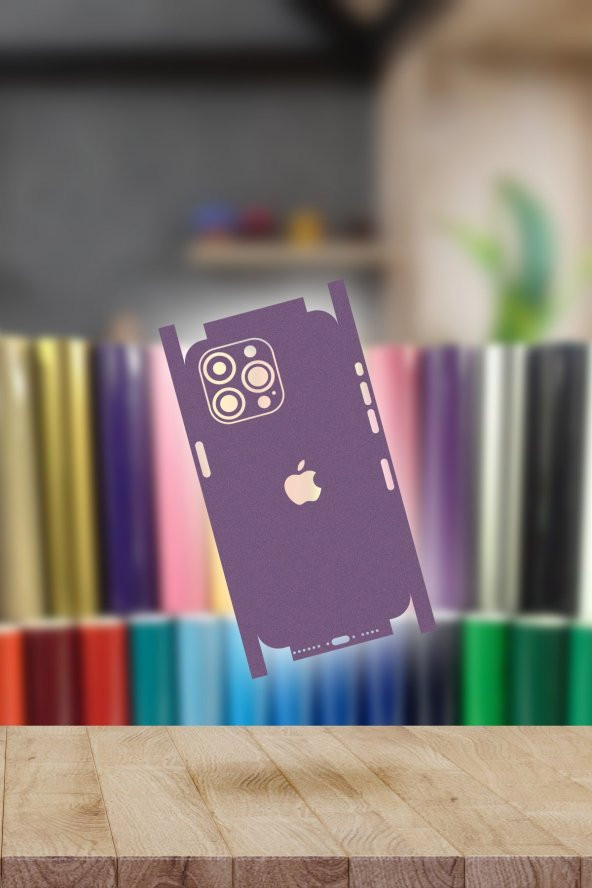 Lila iPhone 14 Pro Kaplama Arka Ve Yan Full Kaplayan Koruyucu Body Hydrogel Kaplama - 2