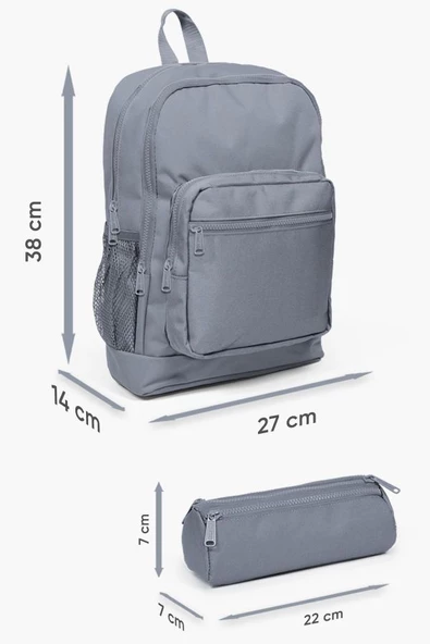 Coral High Kids Mavi Pembe Flamingo Desenli 2'li Okul Çanta Seti - Kız Çocuk - Resim 3