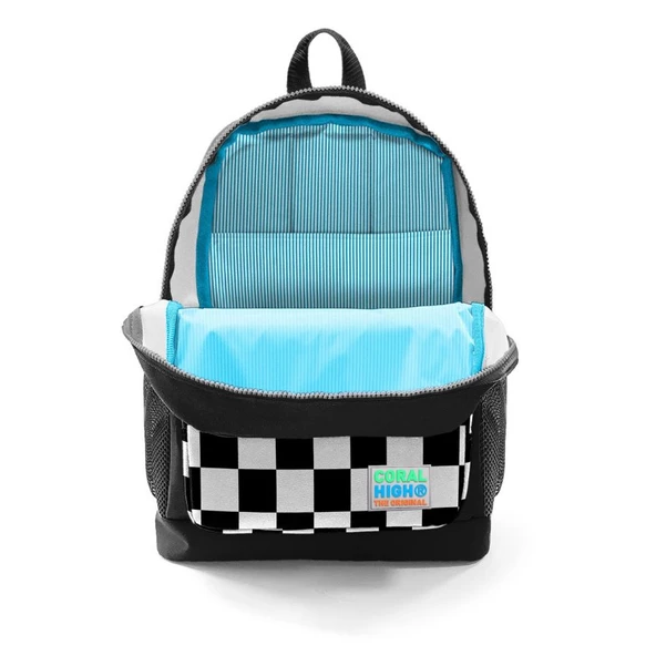 Coral High Erkek Çocuk İlkokul Okul Sırt Çantası ve Beslenme Çanta Seti - Siyah Damalı - Resim 3