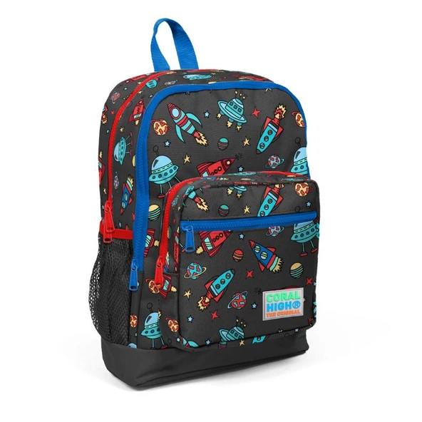 Coral High Uzay Baskılı Erkek Çocuk İlköğretim Okul Sırt Çantası ve Beslenme Çanta Seti - Resim 2