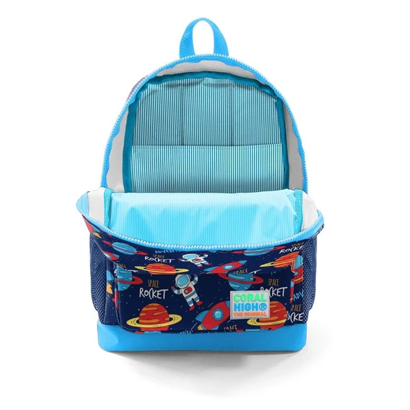 Coral High Uzay ve Astronot Erkek Çocuk İlköğretim Okul Sırt Çantası ve Beslenme Çanta Seti - Resim 3