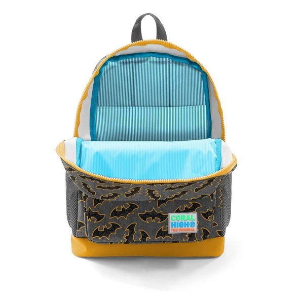 Coral High Erkek Çocuk İlkokul Okul Sırt Çantası ve Beslenme Çanta Seti - Gri Hardal Yarasa - Resim 3