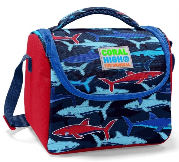 Coral High Erkek Çocuk İlkokul Okul Sırt Çantası ve Beslenme Çanta Seti - Lacivert Köpekbalığı - 4
