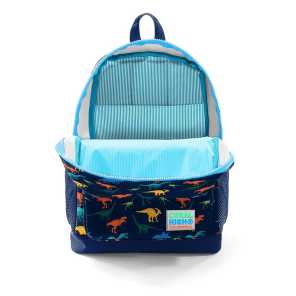Coral High İlkokul Sırt Çantası ve Beslenme Çantası Seti - Mavi Dinazor Erkek Çocuk - Resim 3