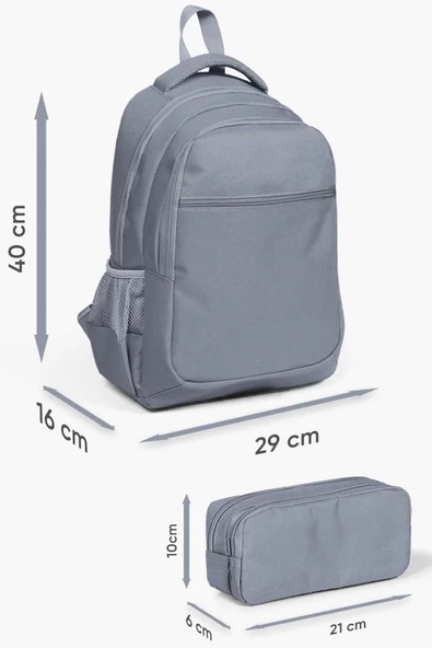 Coral High Kids Gümüş Lavanta Tavus Kuşu Desenli 2'li Okul Çanta Seti - Kız Çocuk - 3