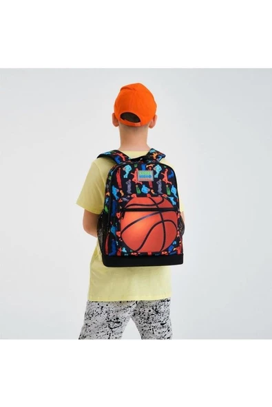 Coral High Kids Siyah Basketbol Desenli 2'li Okul Çanta Seti - Erkek Çocuk - 2