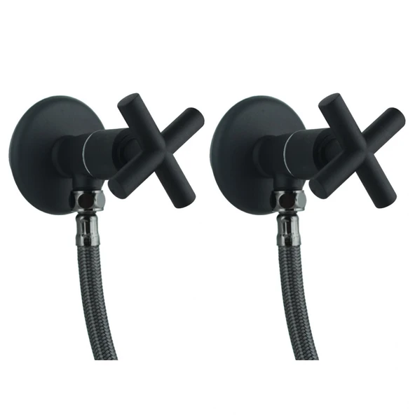 FKN İkili Köşegen Spiralli Siyah Taharet Musluk ürün görseli