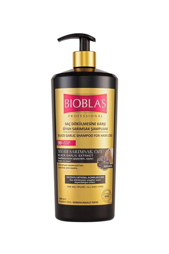 Bioblas Saç Dökülmesine Karşı Siyah Sarımsak Şampuanı 1000 ml