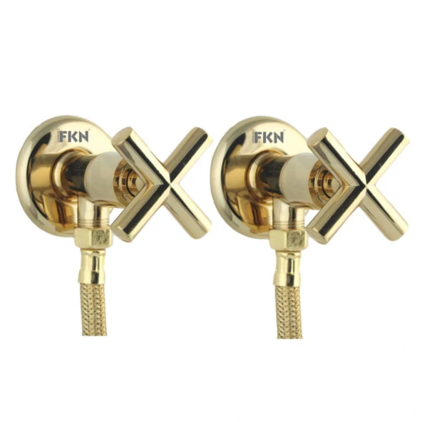 FKN İkili Köşegen Spiralli Altın Taharet Musluk ürün görseli