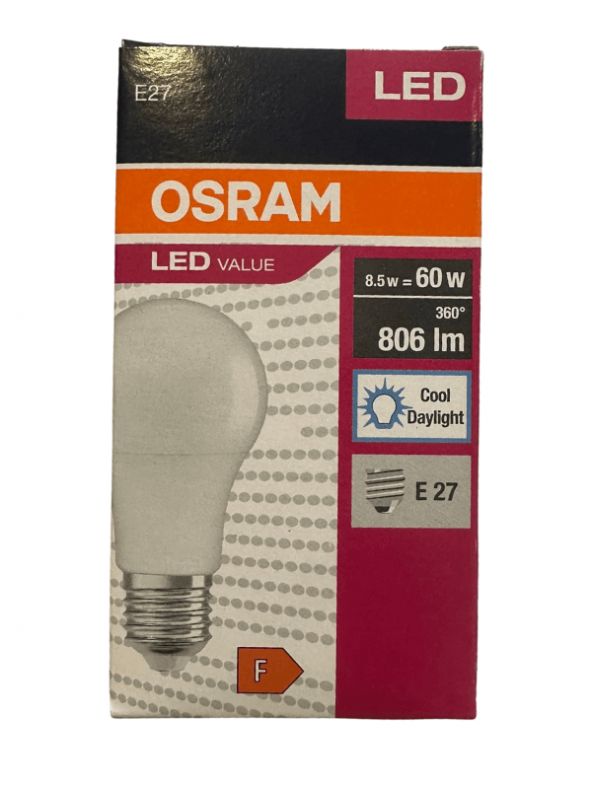 Osram 8.5W (60W) Beyaz Işık E27 Duylu Klasik Led Ampul (10 Adet)