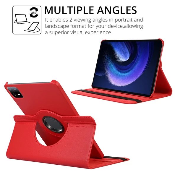 Gpack Xiaomi Mi Pad 6 Kılıf Kapaklı Standlı 360 Dönebilen Koruma dn22 Nano Kalem - 4