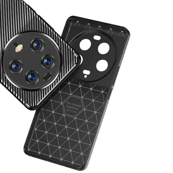 Gpack Xiaomi Mi 13 Ultra Kılıf Negro Karbon Kamera Korumalı Silikon Lüx - 4