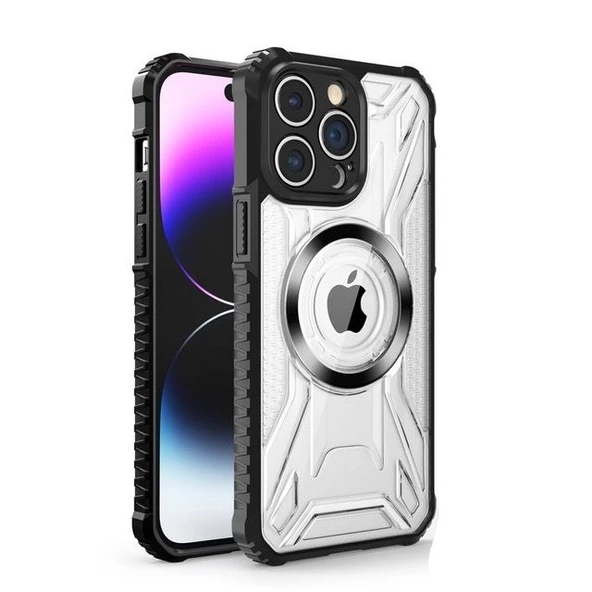 Smcase Apple iPhone 14 Pro Max Kılıf Magsafe Özellikli Double Sided Non Slip PC TPU Prag Kapak