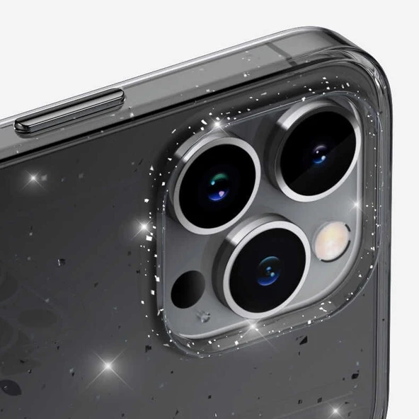 Smcase Apple iPhone 12 Pro Max Kılıf Transparan Simli Görünüm Vixy Silikon - 3