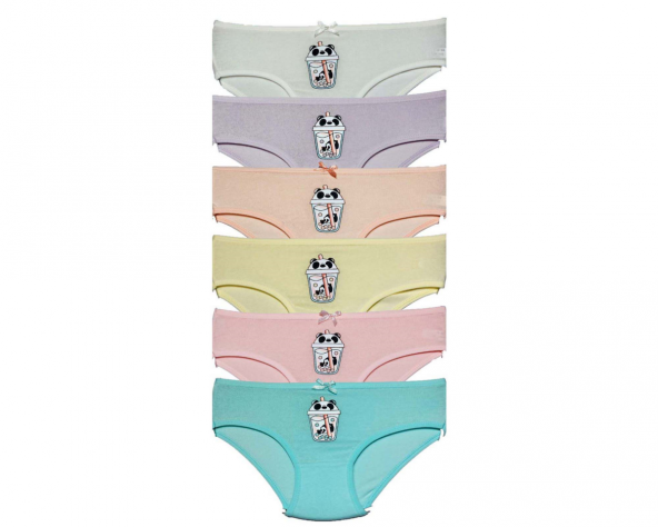 6lı Baskılı Pamuklu Kız Çocuk Külot ürün görseli