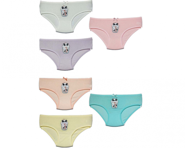 6lı Baskılı Pamuklu Kız Çocuk Külot - Resim 3