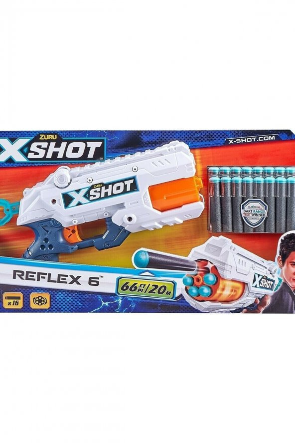 Reflex 6 Yumuşak Sünger Atan Nerf Silah 16 Adet Mermi