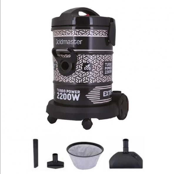 GoldMaster GM-7592 TURBOMAX18 2200W Metal Gövdeli Elektrikli Süpürge – Siyah - 2