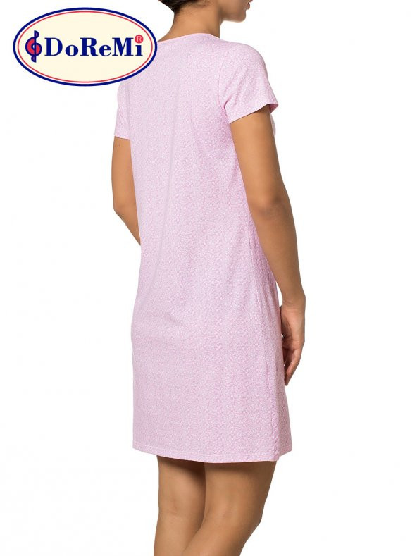 Kısa Kollu Desenli Gecelik - Resim 4