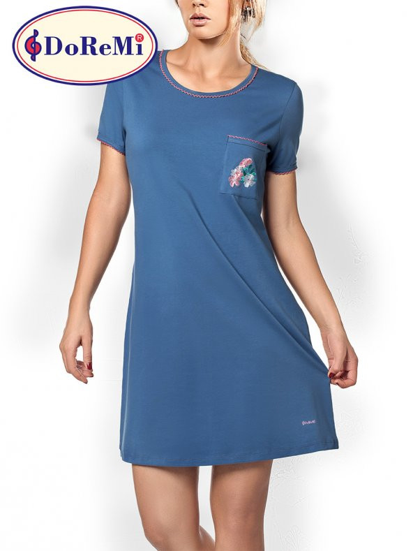 Kısa Kollu Penye Gecelik - Resim 4