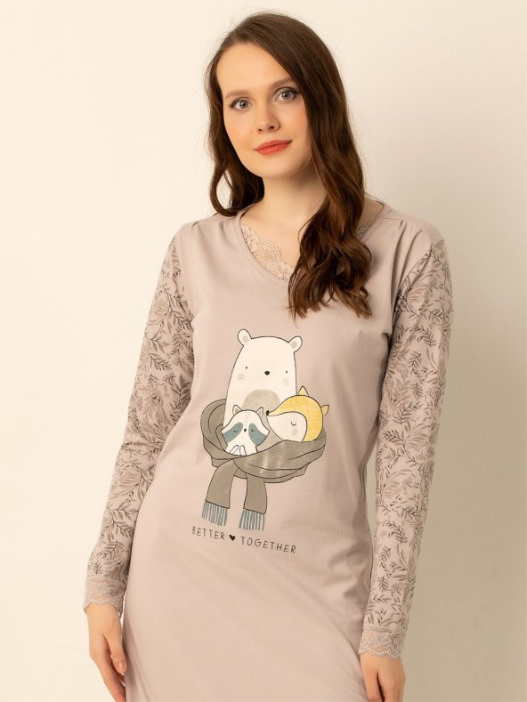 Doğal Pamuklu Gecelik - Resim 7