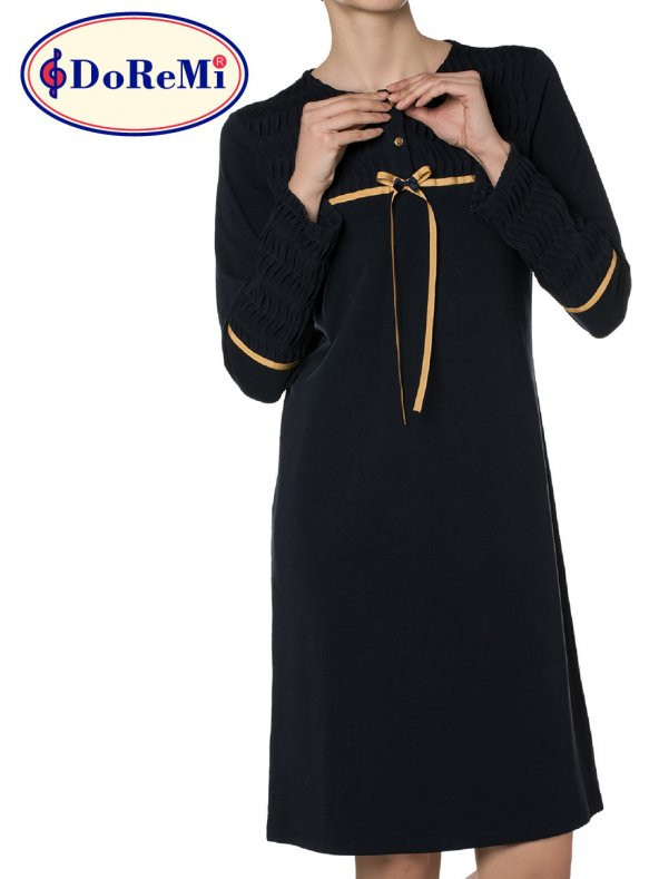 Uzun Kollu Penye Gecelik - Resim 4