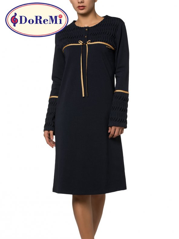 Uzun Kollu Penye Gecelik - Resim 5